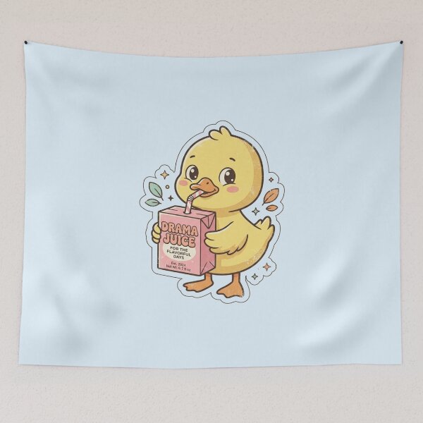 Item preview, Sipping Drama Juice Cute Duck Retro Cartoon Art designed and sold by Fine-Arts-Lab.