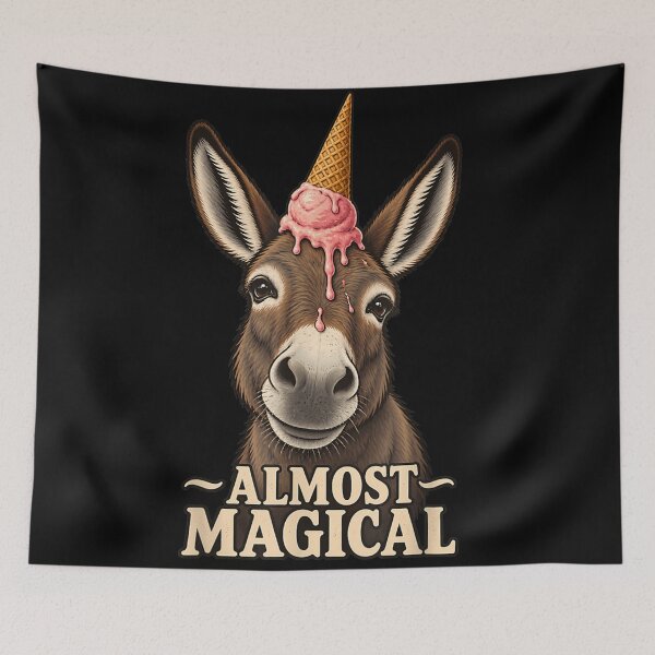 Item preview, Almost Magical Funny Donkey Unicorn Ice Cream Horn  designed and sold by NguboNorento.