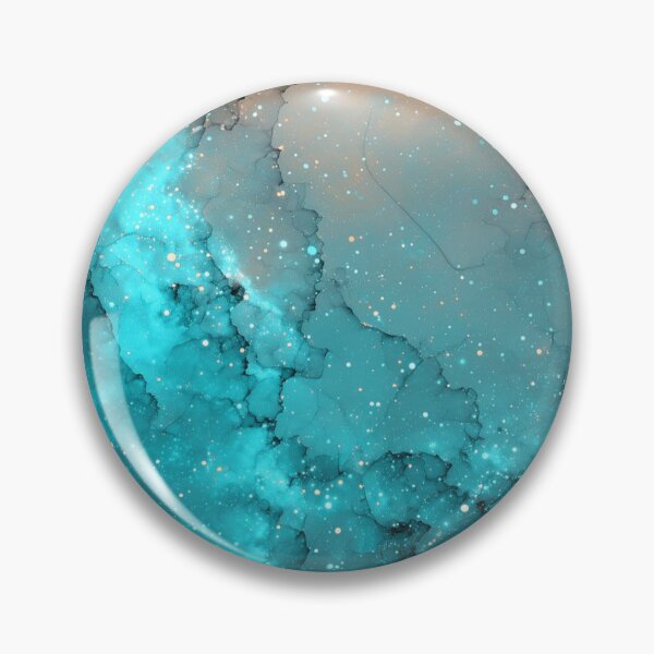 Item preview, Teal Turquoise Alcohol Ink Galaxy Nebula Abstract designed and sold by LYAN-STORE.