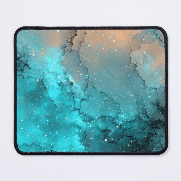 Item preview, Teal Turquoise Alcohol Ink Galaxy Nebula Abstract designed and sold by LYAN-STORE.