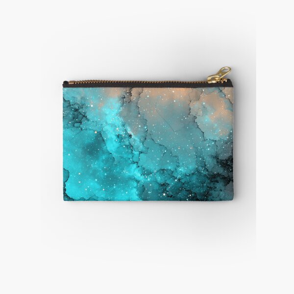 Item preview, Teal Turquoise Alcohol Ink Galaxy Nebula Abstract designed and sold by LYAN-STORE.