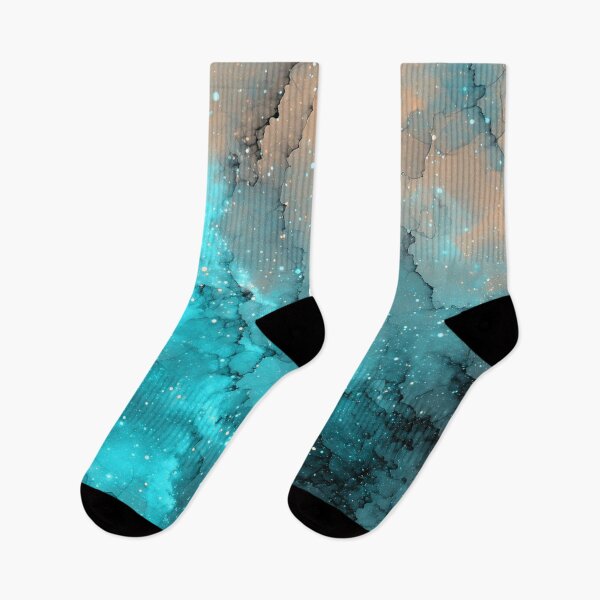 Item preview, Teal Turquoise Alcohol Ink Galaxy Nebula Abstract designed and sold by LYAN-STORE.