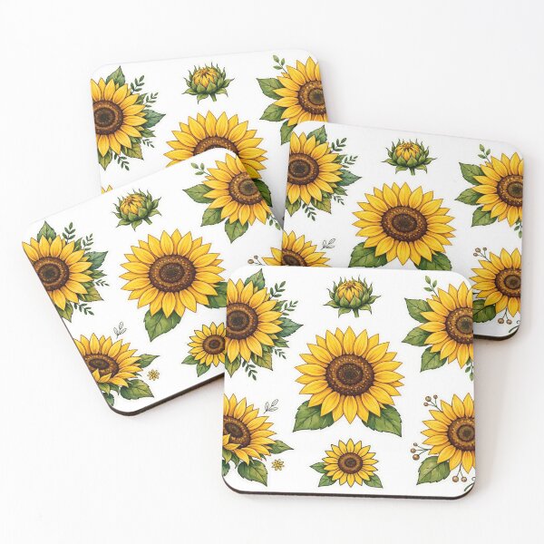 Item preview, Watercolor Sunflower Clipart Set - Yellow Floral Botanical Illustrations designed and sold by Xeneros.