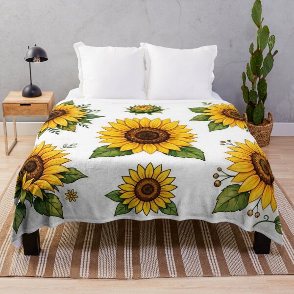 Item preview, Watercolor Sunflower Clipart Set - Yellow Floral Botanical Illustrations designed and sold by Xeneros.