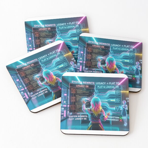 Item preview, Cyberpunk System Rewrite - Holographic OS Hacker Girl designed and sold by Zen Motif Japan.