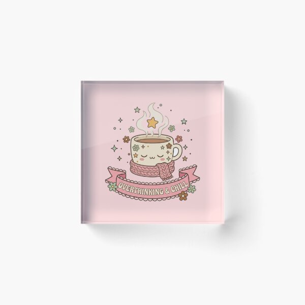 Item preview, Overthinking and Chill Cute Kawaii Coffee Mug Art designed and sold by Fine-Arts-Lab.
