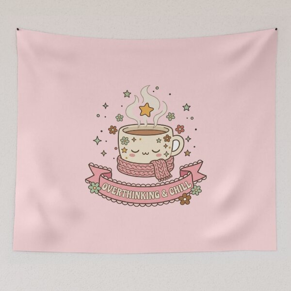 Item preview, Overthinking and Chill Cute Kawaii Coffee Mug Art designed and sold by Fine-Arts-Lab.