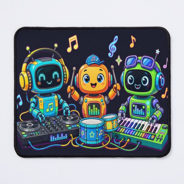 Item preview, Happy Robot Music Band - Cute DJ, Drummer and Keyboard Trio designed and sold by FABIOLART.
