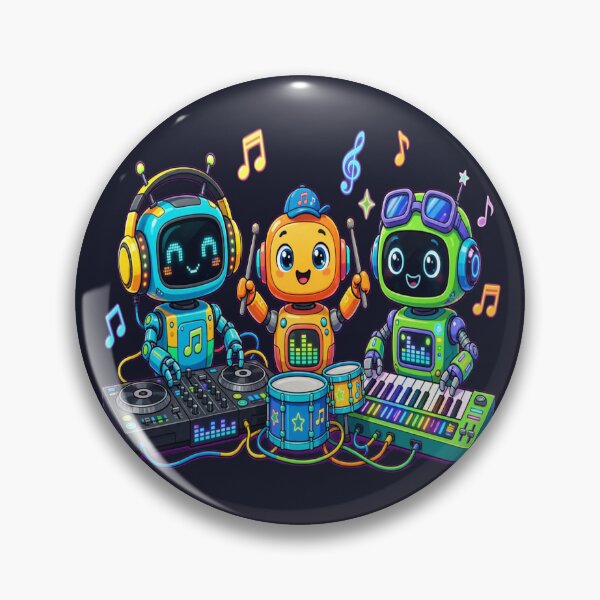 Item preview,  Happy Robot Music Band - Cute DJ, Drummer and Keyboard Trio designed and sold by FABIOLART.