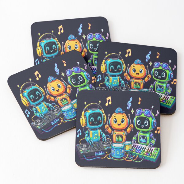 Item preview,  Happy Robot Music Band - Cute DJ, Drummer and Keyboard Trio designed and sold by FABIOLART.