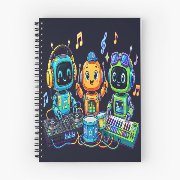 Item preview,  Happy Robot Music Band - Cute DJ, Drummer and Keyboard Trio designed and sold by FABIOLART.