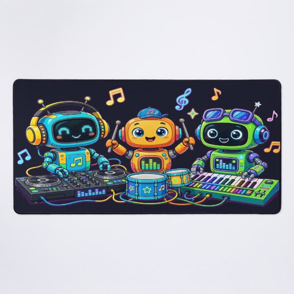 Item preview, Happy Robot Music Band - Cute DJ, Drummer and Keyboard Trio designed and sold by FABIOLART.