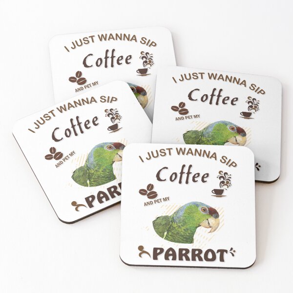 Item preview, I Just Wanna Sip Coffee And Pet My Parrot designed and sold by eiden-roney.
