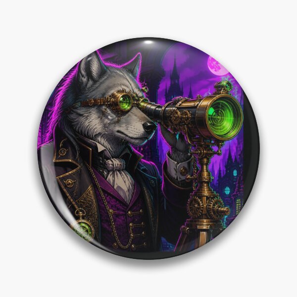 Item preview, Steampunk Wolf Astronomer Telescope designed and sold by LazyDayzCo.