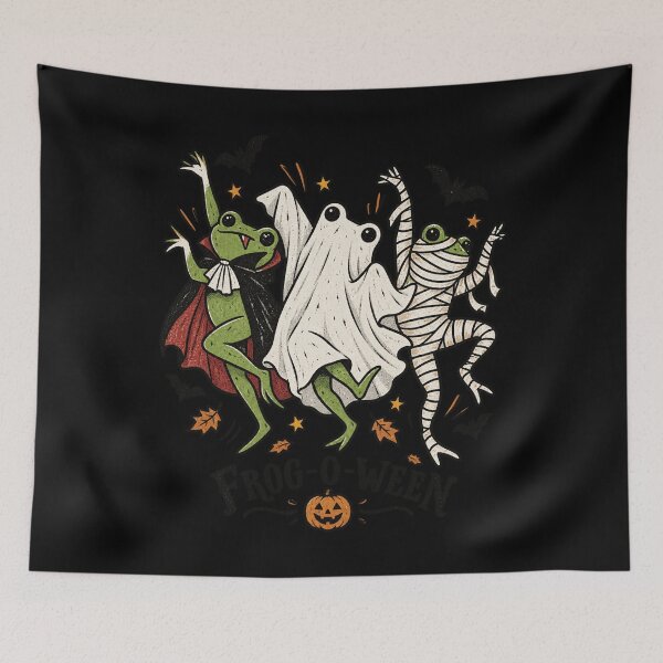 Item preview, Frog O Ween Cute Spooky Dancing Halloween Frogs Design designed and sold by voidlab01.