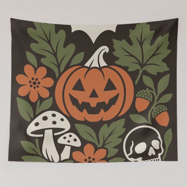 Item preview, Botanical Halloween Pumpkin Skull designed and sold by MavtM.