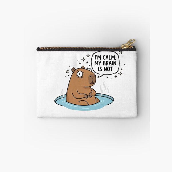 Item preview, Im Calm My Brain Is Not Cute Stressed Capybara Art designed and sold by Fine-Arts-Lab.