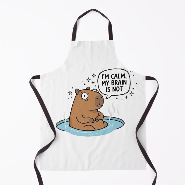 Item preview, Im Calm My Brain Is Not Cute Stressed Capybara Art designed and sold by Fine-Arts-Lab.