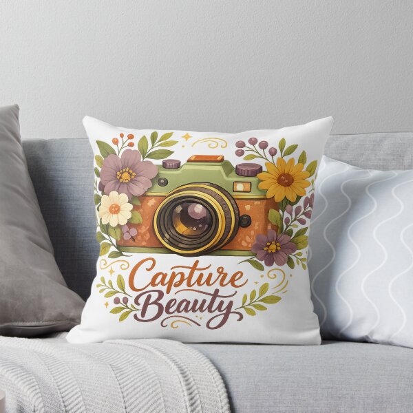 Item preview, Capture Beauty Retro Floral Camera Photography Botanical Art Design designed and sold by inkoutninja.
