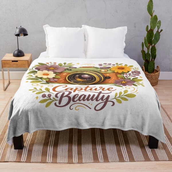Item preview, Capture Beauty Retro Floral Camera Photography Botanical Art Design designed and sold by inkoutninja.