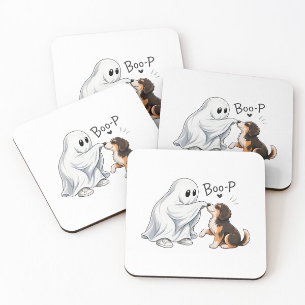Item preview, Cute Boo-P Ghost Dog Booping Nose Whimsical Art designed and sold by OlyvieArt.