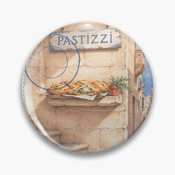 Item preview, Valletta Pastizzi Street Corner — Maltese Pastry Art designed and sold by stickercuffs.