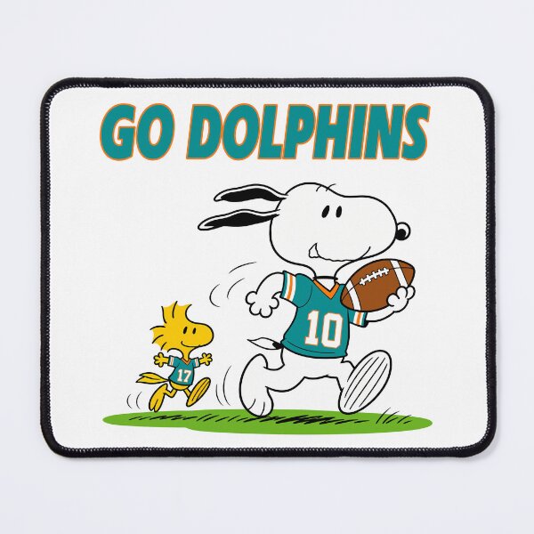Item preview, Snoopy & Woodstock Miami Dolphins Football Retro F471 designed and sold by GLUVY-THEME.