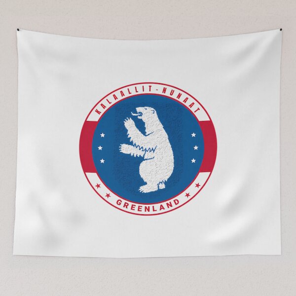 Item preview,  Greenland Coat Of Arms Kalaallit Nunaat Polar Bear In Blue Red designed and sold by Motivation_ Corner.