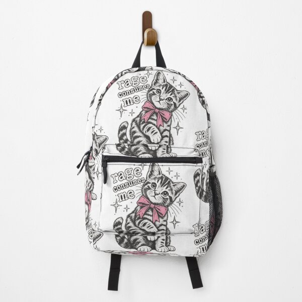 Item preview, Rage Consumes Me Cute Kitten Pink Bow Funny Cat Meme Design designed and sold by voidlab01.