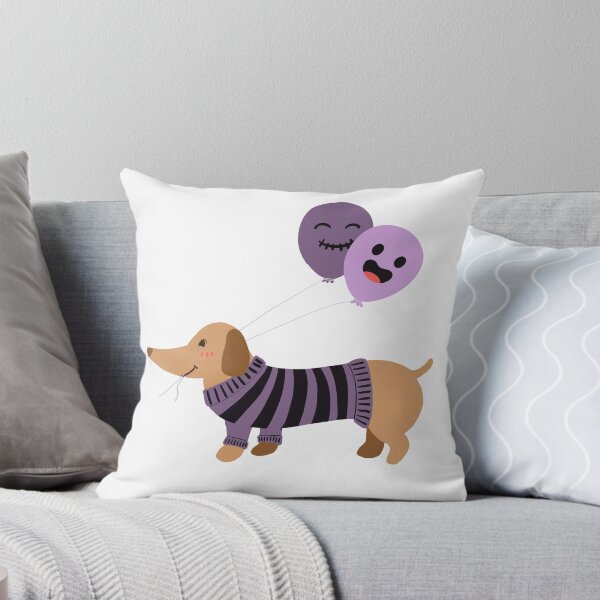 Item preview, Kawaii Halloween Dachshund Spooky Ghost Balloons Doxie Sweater designed and sold by poonzapoon.