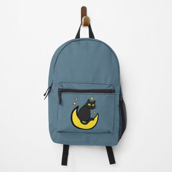 Item preview, Cute Black Cat Sitting on Crescent Moon and Stars designed and sold by Aom Road.