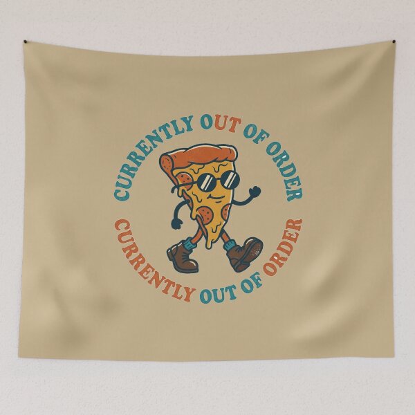 Item preview, Currently Out Of Order Retro Pizza Mascot Art designed and sold by Fine-Arts-Lab.
