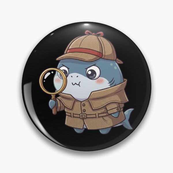 Item preview, Cute Detective Shark designed and sold by Nature's Chibis.