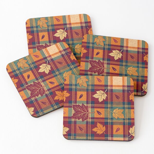 Item preview, Autumn Plaid Maple Leaves Seamless Pattern Tartan designed and sold by LYAN-STORE.