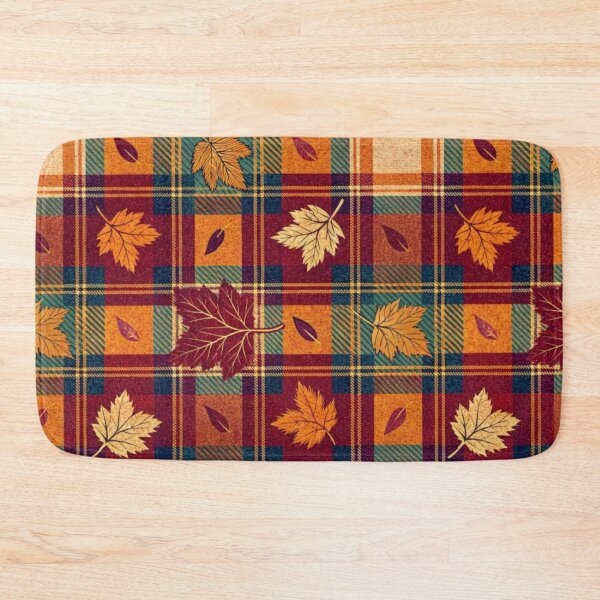 Item preview, Autumn Plaid Maple Leaves Seamless Pattern Tartan designed and sold by LYAN-STORE.