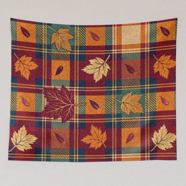 Item preview, Autumn Plaid Maple Leaves Seamless Pattern Tartan designed and sold by LYAN-STORE.