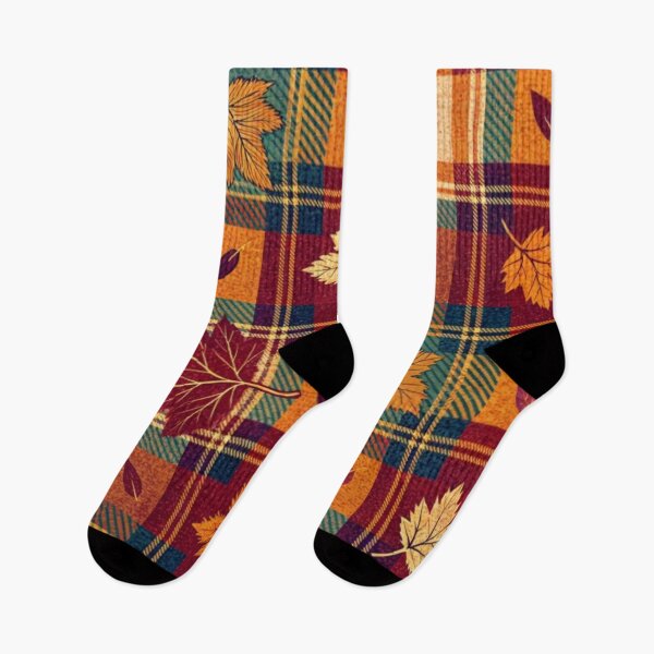 Item preview, Autumn Plaid Maple Leaves Seamless Pattern Tartan designed and sold by LYAN-STORE.