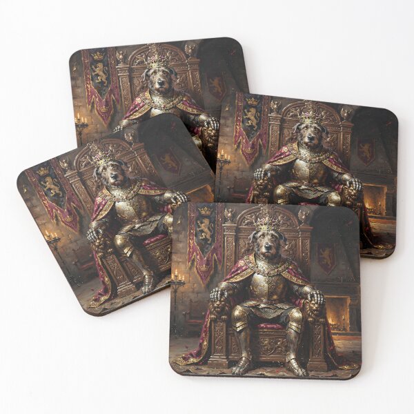 Item preview, Medieval Dog King on Throne | Regal Fantasy Warrior Dog Portrait designed and sold by cr6zym1nd.