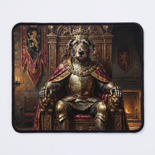 Item preview, Medieval Dog King on Throne | Regal Fantasy Warrior Dog Portrait designed and sold by cr6zym1nd.