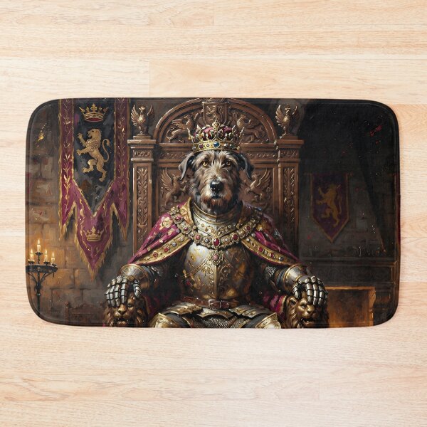 Item preview, Medieval Dog King on Throne | Regal Fantasy Warrior Dog Portrait designed and sold by cr6zym1nd.