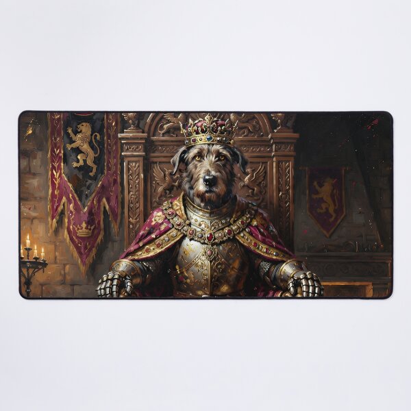Item preview, Medieval Dog King on Throne | Regal Fantasy Warrior Dog Portrait designed and sold by cr6zym1nd.