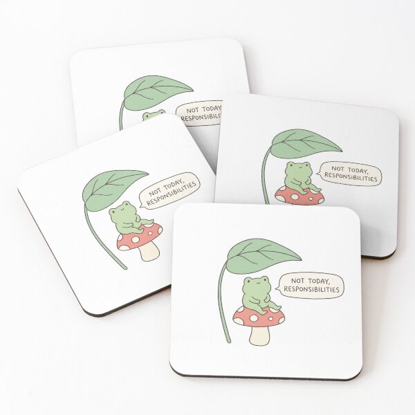 Item preview, Not Today Responsibilities Cute Frog Mushroom Art designed and sold by Fine-Arts-Lab.