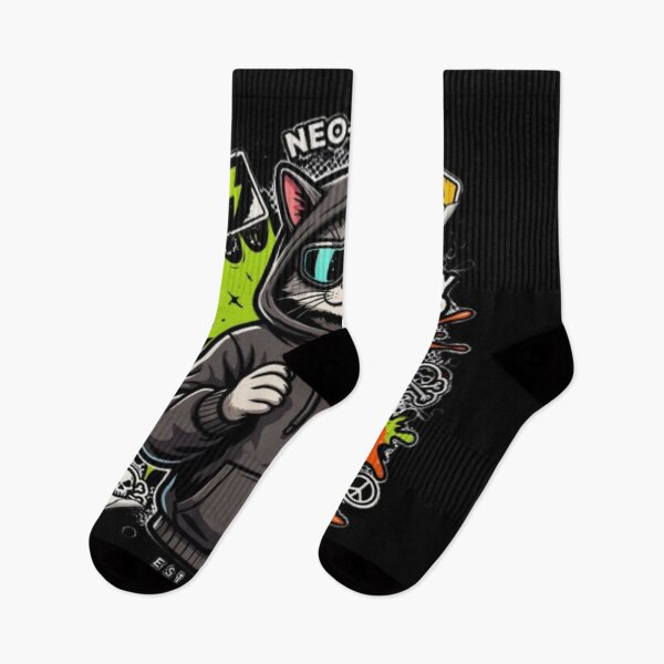 Item preview, Neo Kitty Cyberpunk Cat Boba Tea Streetwear designed and sold by PoleksGraphics.