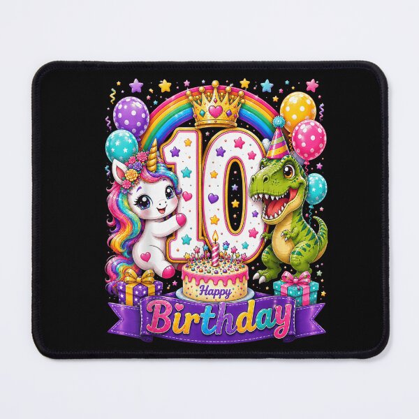 Item preview, Cute Unicorn Dinosaur 10yr 10th Birthday Ten Year Old Girls designed and sold by LeonellDavy.