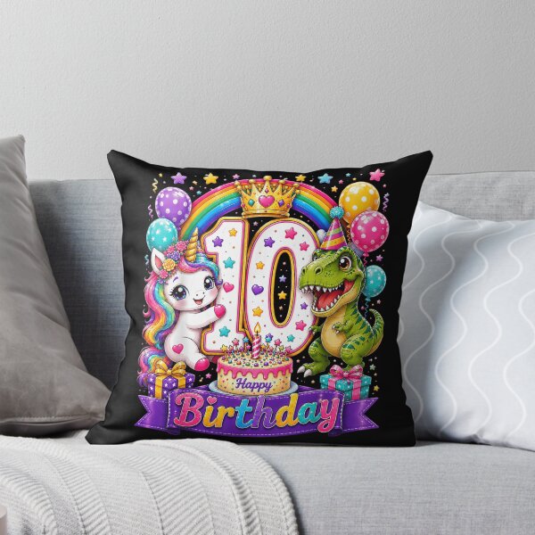 Item preview, Cute Unicorn Dinosaur 10yr 10th Birthday Ten Year Old Girls designed and sold by LeonellDavy.