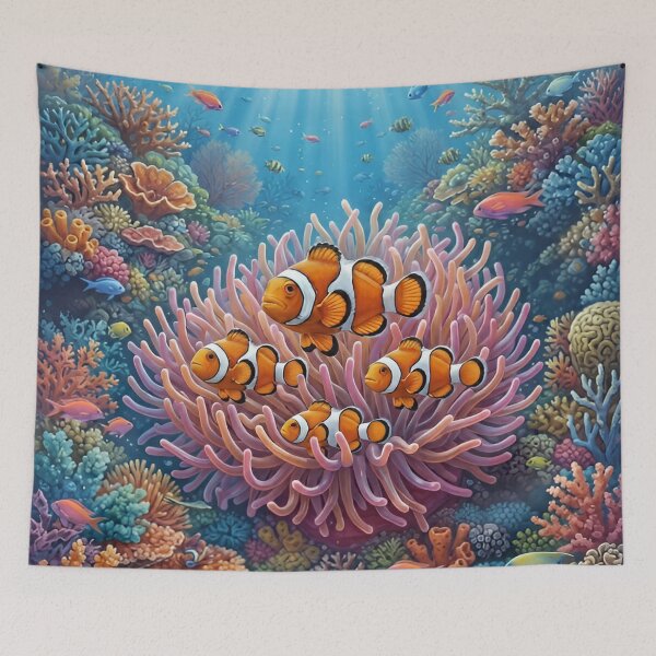 Item preview, Coral Reef Symphony Wall Art – Vibrant Tropical Ocean Marine Life Illustration  Coastal Decor designed and sold by ZyxDes.
