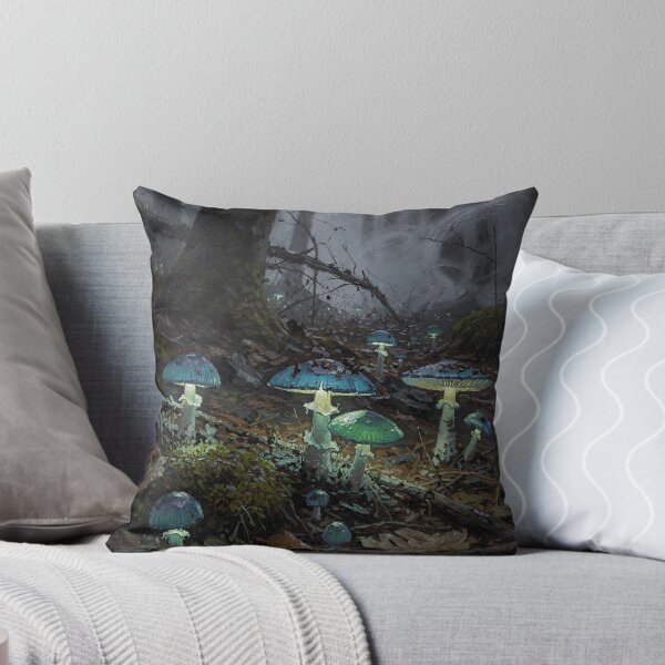 Item preview, Enchanted Blue Mushroom Forest | Dark Fantasy Woodland Fungi Art designed and sold by cr6zym1nd.