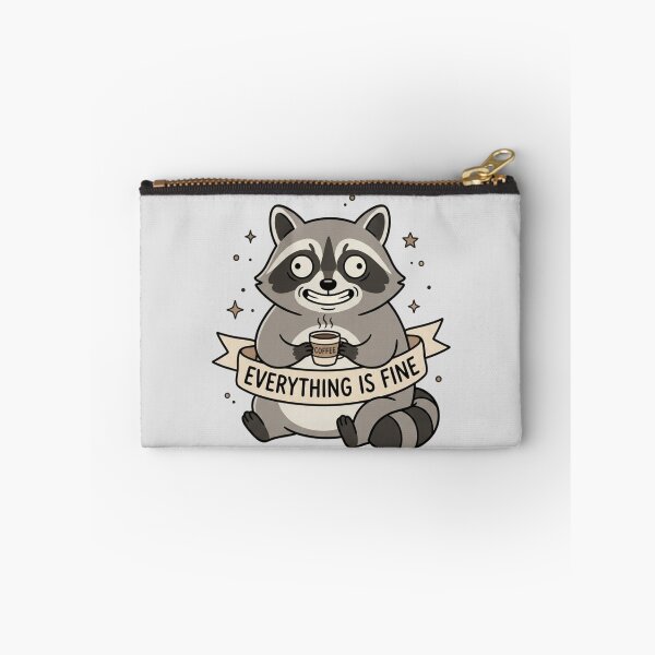 Item preview, Everything Is Fine Cute Stressed Raccoon Coffee Art designed and sold by Fine-Arts-Lab.
