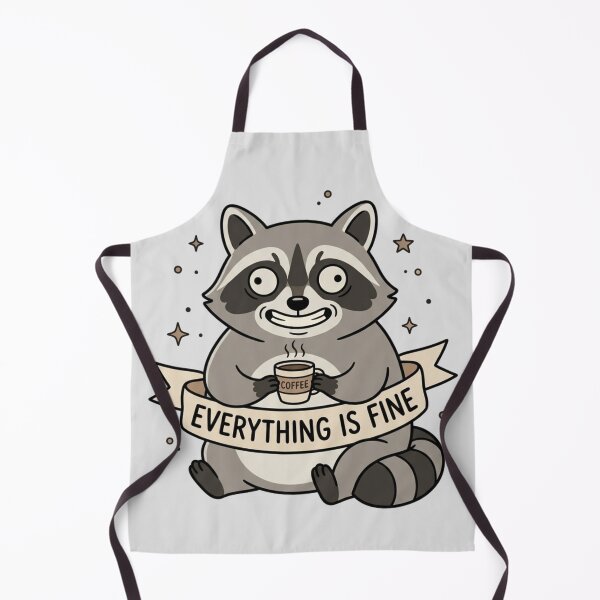 Item preview, Everything Is Fine Cute Stressed Raccoon Coffee Art designed and sold by Fine-Arts-Lab.