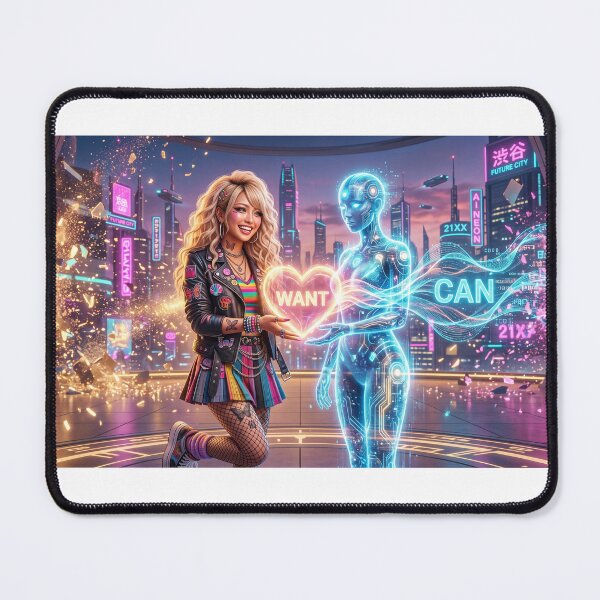 Item preview, Human & AI Connection - Cyber Gyaru Hologram Heart in Neo-Shibuya designed and sold by Zen Motif Japan.